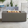 BBQGuys Signature Covewood 58 in. Rectangular Aluminum Fire Pit Table Gray Liquid Propane