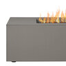 BBQGuys Signature Covewood 58 in. Low Profile Rectangular Aluminum Fire Pit Table with Hidden Propane Tank Storage in Cloud Gray Liquid Propane