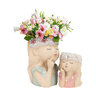 Abbott Planter Girl w/ Flowers Sm 4 in.