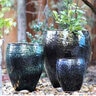 Pacific Planter Net Printed Urn Lg Ice Blue 18-1/2 in. x 18-1/2 in. x 21 in.