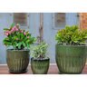 Pacific Planter Zaragoza w/ Attached Saucer Lg Tropical Green 13 in. x 13 in. x 12 in.