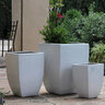Pacific Planter Tall Milan Square Lg White 17-1/2 in. x 17-1/2 in. x 26 in.