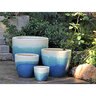 Pacific Planter Mandeville Tapered Lg Pearl on Sea Foam Blue 15 in. x 15 in. x 12-1/2 in.