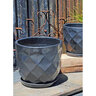 Pacific Planter Lattice w/ Attached Saucer Med Silver 11-1/2 in. x 11-1/2 in. x 10 in.