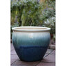 Pacific Planter Fishbowl Garden Med Pearl on Sea Foam Blue 12 in. x 11-1/2 in.