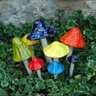 Shroomyz Ceramic Garden Mushrooms Med/Sm 12 in. 
