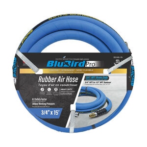 BluBird Pro Rubber Air Hose Assembly 3/4 in. x 15 ft.