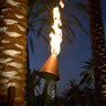 LARGE COPPER TIKI TORCH, ACID RUST, NO LAMP