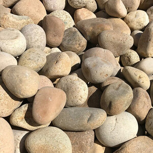 Palletized Mexican Beach Polished Pebbles Buff 1 - 2 in.