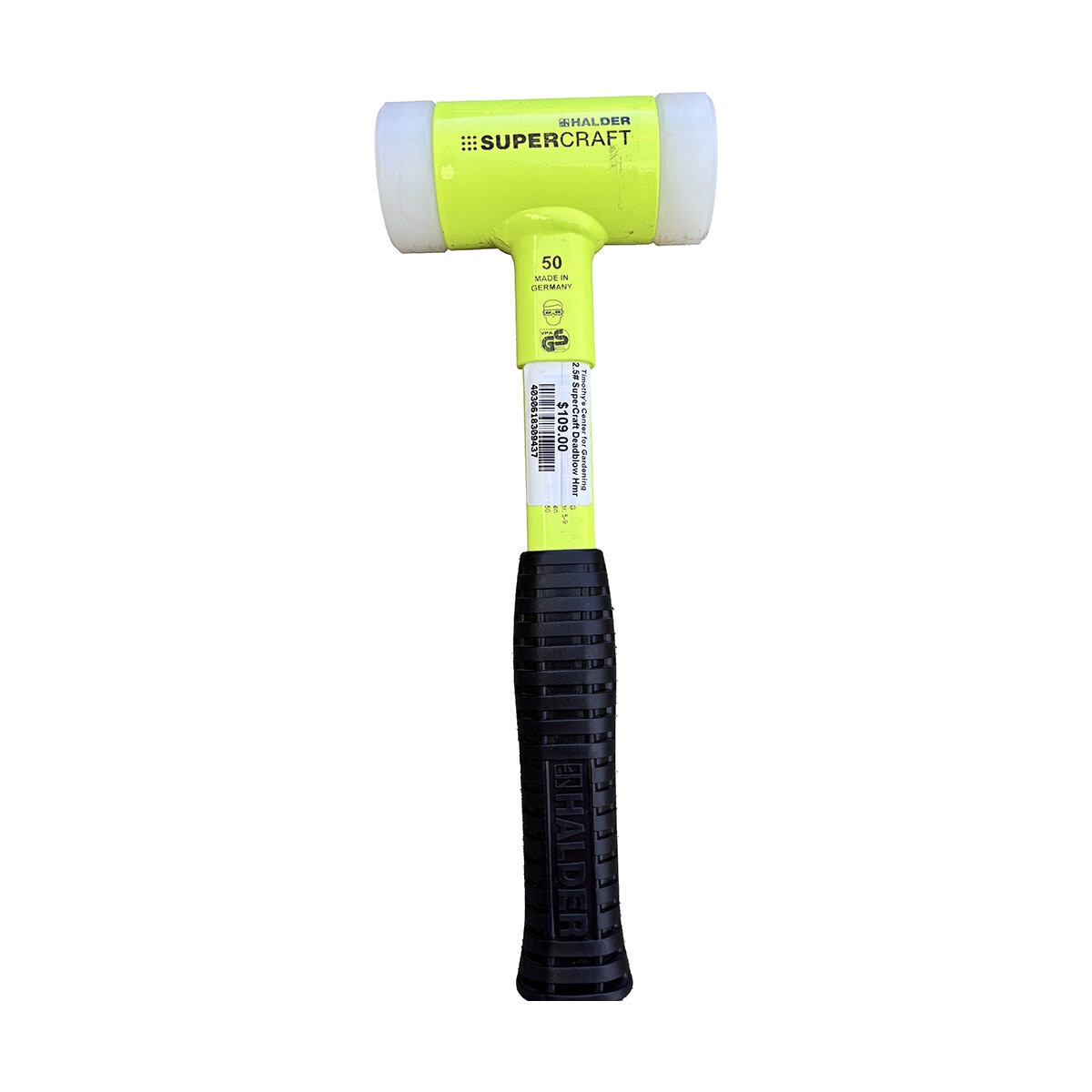Halder 2.5 lb. Dead-Blow Hammer with Steel Handle Rubber Grip and ...