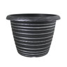 Grower Select Stout Ringed Planter Black/Silver 2.94 gallon 13 in. x 13 in.