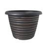 Grower Select Stout Ringed Planter Black/Gold Brush 2.94 gallon 13.3 in. x 13.3 in.