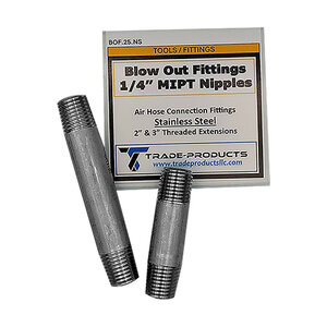 Blow Out Fitting - 1/4 in. Nipple Set - 2 in. & 3 in. - Stainless Steel