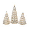 Statue Glass Tree Tabletop Silver LED (3 pc./set)
