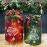 Glass Canister w/LED String Lights Green 10 in.