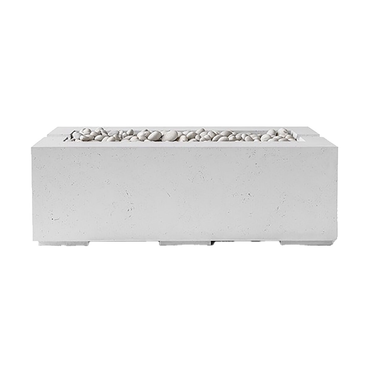 HPC Dekko Avera Rectangle Fire Pit Limestone with Ivory Beachstones 48 ...