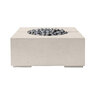 HPC Dekko Bravo Square Fire Pit Clay with Slate Beachstones 32 in. x 32 in. x 13 in. Match Lit Natural Gas