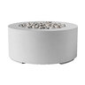 HPC Dekko Belmont Round Fire Pit Ash with Ivory Beachstones 36 in. x 16 in. Match Lit Natural Gas
