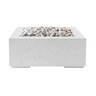 HPC Dekko Alea Square Fire Pit Ash with Ivory Beachstones 40 in. x 40 in. x 16 in. Match Lit Natural Gas