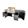 Zahbuilt ZBQ Oasis 8 ft. Outdoor Kitchen Gray Cedar with Lunar Gray Countertop