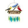 Songbird Trio Welcome Glass Wind Chime 14 in. x 22 in.