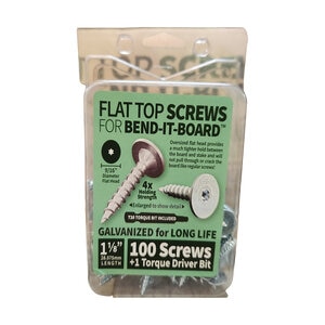 CDOW Bend-It-Board Flat Head Galvanized Screws 1-1/8 in. (100 screws/clamshell)
