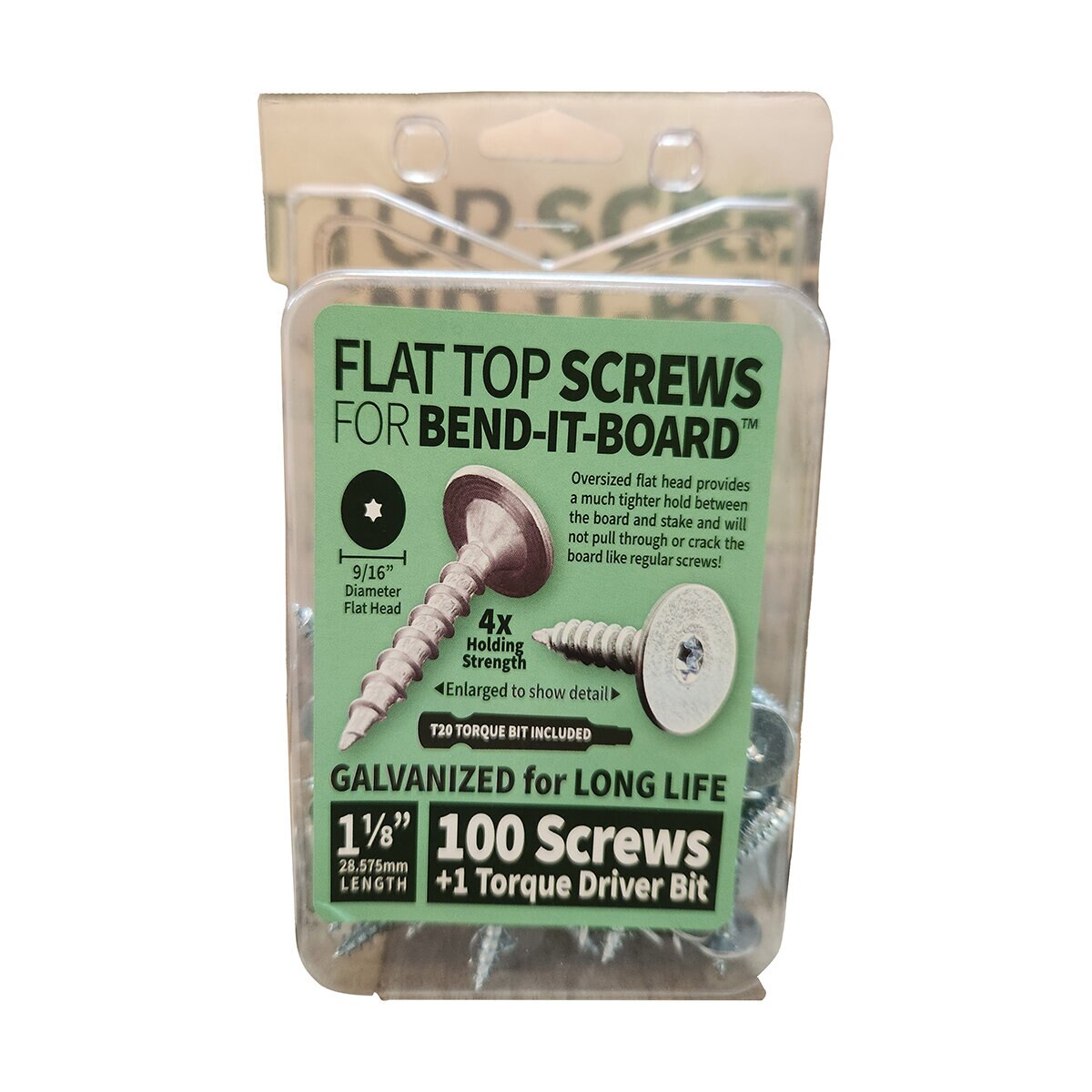 CDOW Bend-It-Board Flat Head Galvanized Screws 1-1/8 in. (100 screws ...