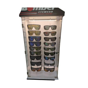 Buzz-Bomb Glasses 2-TN Crystal Smoke Frame Red Mirror PC Safety Lens 