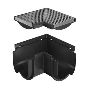 RELN Storm Drain Corner Complete with Architectural 316 Stainless Steel Grate