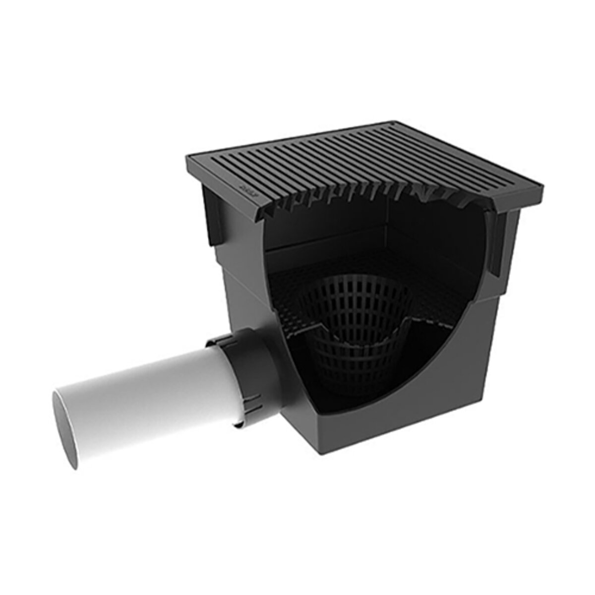 RELN 13in x 13in Catch Basin Kit - Black Includes Includes 2 x 4in Pipe ...