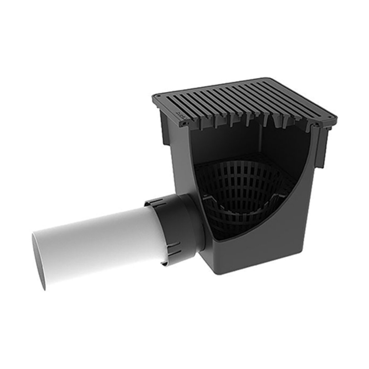 RELN 10in x 10in Catch Basin Kit - Black Includes 2 x 4in Pipe ...