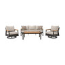 Carlsbad Beach Outdoor Dark Brown 4 pc. Set (Sofa, 2 Chairs, Table)