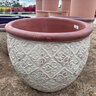 Rustic Lipped Planter Antique White 60 cm x 50 cm