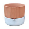 Mix Media Cylinder Self-Watering Terracotta/Gloss White 5 in. x 4-1/4 in.