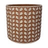 Planter Cylinder Bi-Leaf Stripe Cream/Terracotta 9 in. x 9 in.