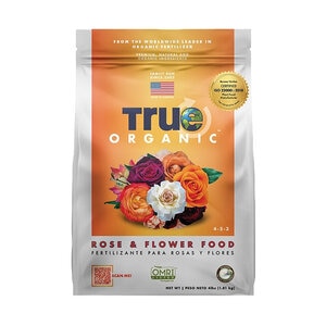 True Organic Rose & Flower Food – Organic Fertilizer for Stunning Blooms – 4lb Bag Covers 70 Sq. Ft.