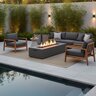 HPC Dekko Sonoma Rectangle Fire Pit Charcoal with Black Lava Rock 72 in. x 33 in. x 16 in. Match Lit Natural Gas