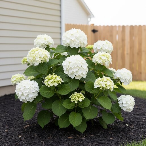 Hydrangea Macrophylla Forever & Ever White Ball White Out Big Leaf