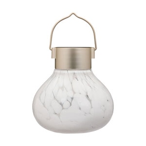 Solar Glass Tea Lantern White