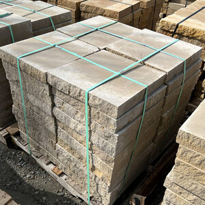 Squared Lueders Buff Limestone Sawn Top and Bottom Snapped Edges 2 1/4 in. x 22 in. x 22 in.