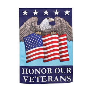 Evergreen Garden Flag Suede Honor Veterans 12-1/2 in. x 18 in.