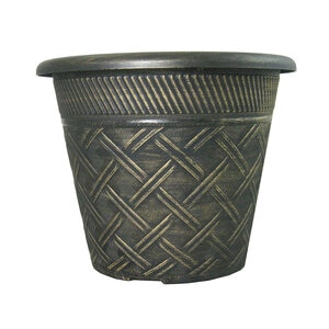 Grower Select Nondas Lattice Planter Black/Bronze Wash 11 in. x 11 in.