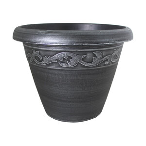 Grower Select Naomi Planter Black/Silver Brush 13 in. x 13 in.