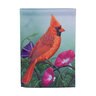 Cardinal on Morning Glory Garden Flag