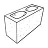 6816 Concrete Block Heavyweight Regular Hollow Banded Gray 6 in. x 8 in. x 16 in. (84 pc./pallet)