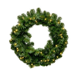 Equipt Holiday Green Wreath 24 in. Pre-Lit LED