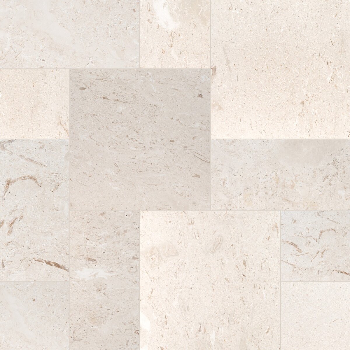 Dimensional Shellstone Limestone Tumbled French Pattern 1 3/16 in. (160 ...