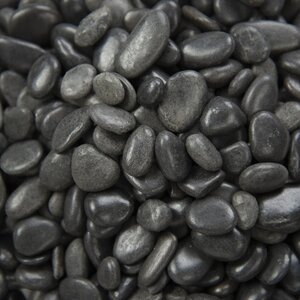 Bagged Black Polished Pebbles 1/4 - 3/4 in. (1-2CM) (40 lb. Bag)