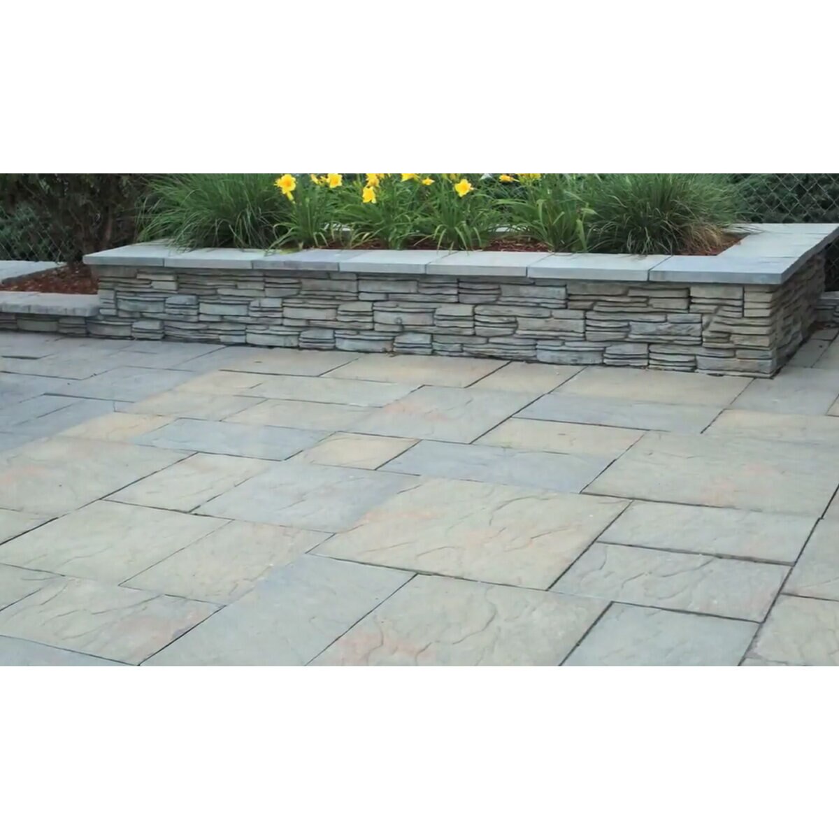 Nantucket Rivenstone Patio Paver Tan Variegated 24 in. x 24 in. x 1-1/2 ...