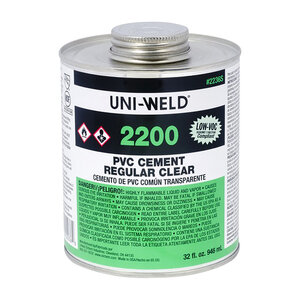 Uni-Weld 2200 Green Label Regular Body Clear PVC Cement 16 oz.